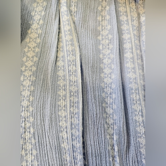 Torrid Light Blue Floral Print Striped Wide-Leg Pants with Tie Waist - Size 00 - Picture 5 of 6